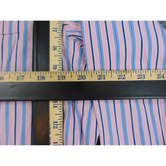 Polo Ralph Lauren Shirt Mens 15.5x34/35 Curham Classic Fit Pink Blue Stripe - Picture 7 of 8